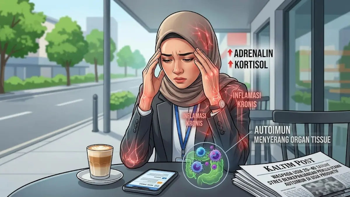 Ilustrasi seseorang sedang terserang stres.(generate ai)