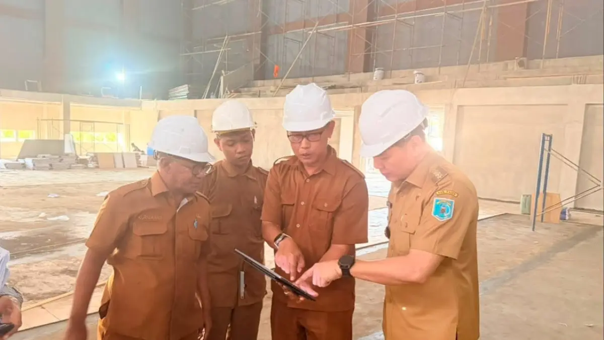 KEBUT PENGERJAAN: Beberapa gedung olahraga di Paser masih kejar target menyelesaikan pembangunan jelang Porprov Kaltim 2026 November mendatang.&nbsp;