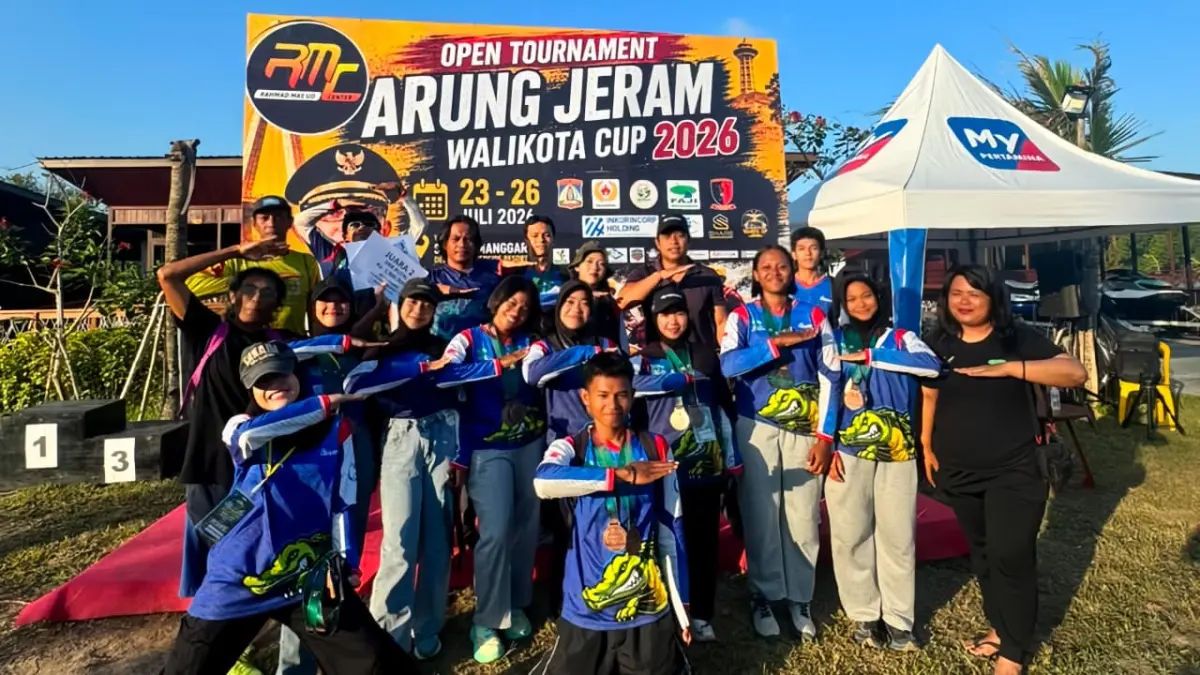 Tim arung jeram FAJI Kutai Timur usai berlaga di Wali Kota Cup Balikpapan. Kejuaraan itu menjadi ajang uji coba sekaligus evaluasi menjelang Porprov Kaltim 2026. (IST)