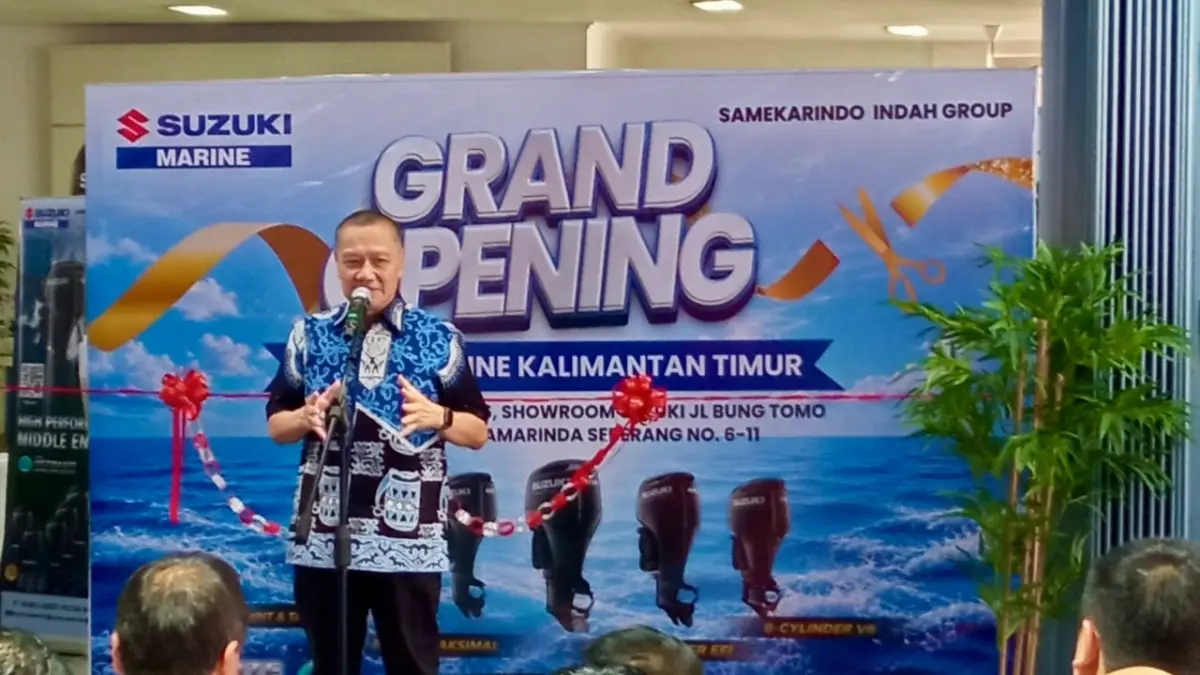 POTENSI: Andy Anantaputra Suardana saat peluncuran Suzuki Marine, Jumat (7/8). 