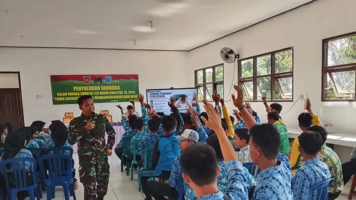 Program TMMD ke-129 Kodim 0904/Paser di antaranya adalah penyuluhan bahaya narkoba, Kamis (6/8/2026). &nbsp;(IST)