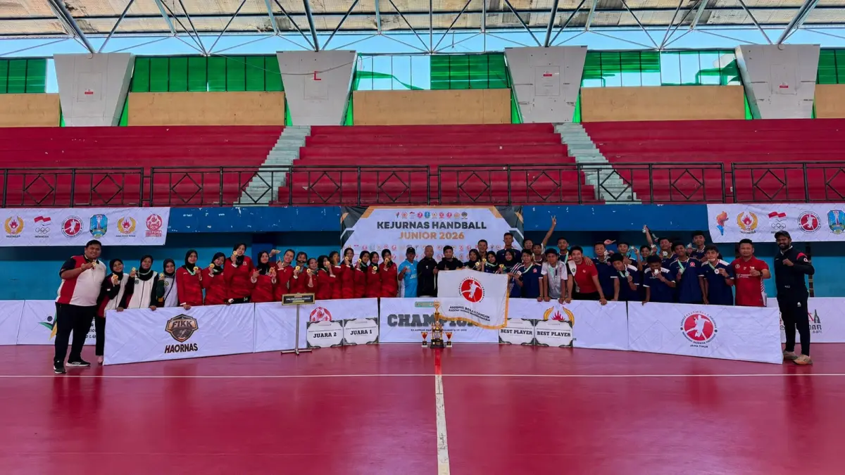 Tim bola tangan Kaltim meraih satu medali emas dan satu medali perak pada nomor indoor Kejurnas Junior Bola Tangan 2026.