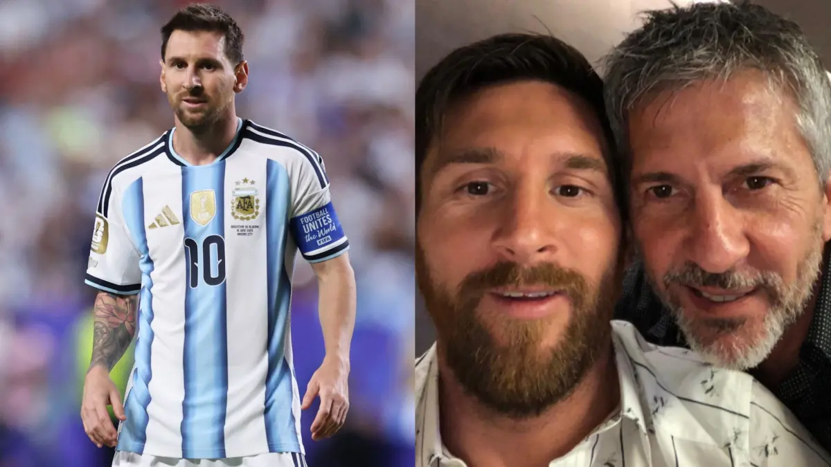 Bintang sepak bola dunia, Lionel Messi bersama sang ayah, Jorge Messi.