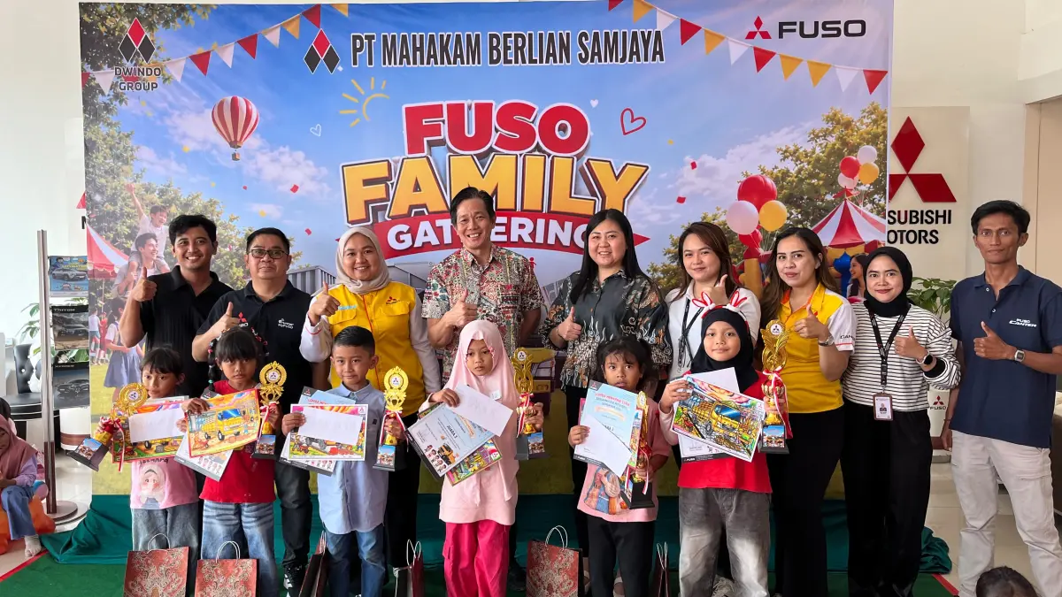 FUSO Family Gathering PT Mahakam Berlian Samjaya berlangsung meriah dengan lomba mewarnai yang diikuti anak-anak. (IST)