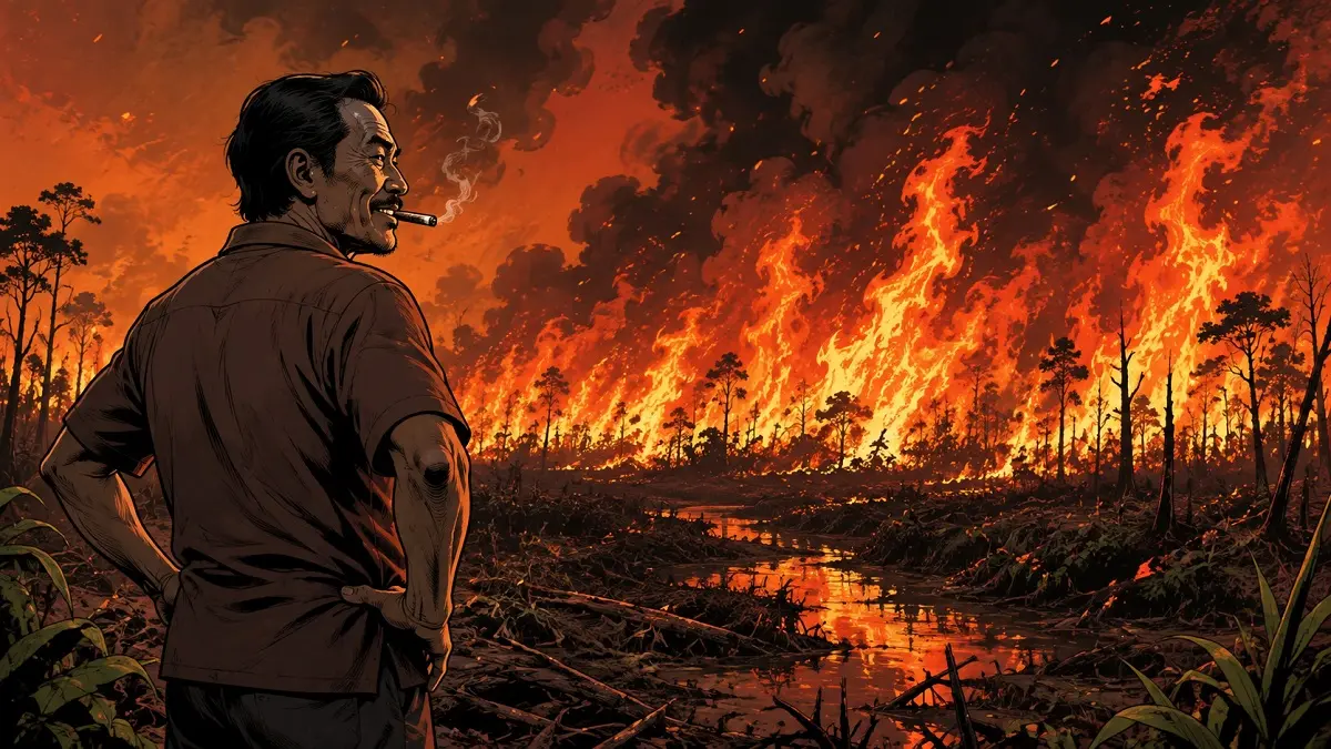 Ilustrasi. Polisi menangkap warga Pelalawan berinisial SI yang diduga membakar 25 hektare lahan gambut untuk membuka kebun kelapa sawit.