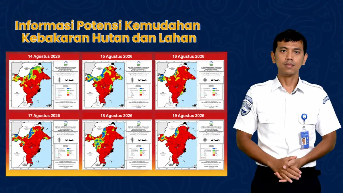 BMKG Kaltim memprakirakan sebagian besar wilayah Kaltim berpotensi mudah terbakar hingga 19 Agustus 2026.