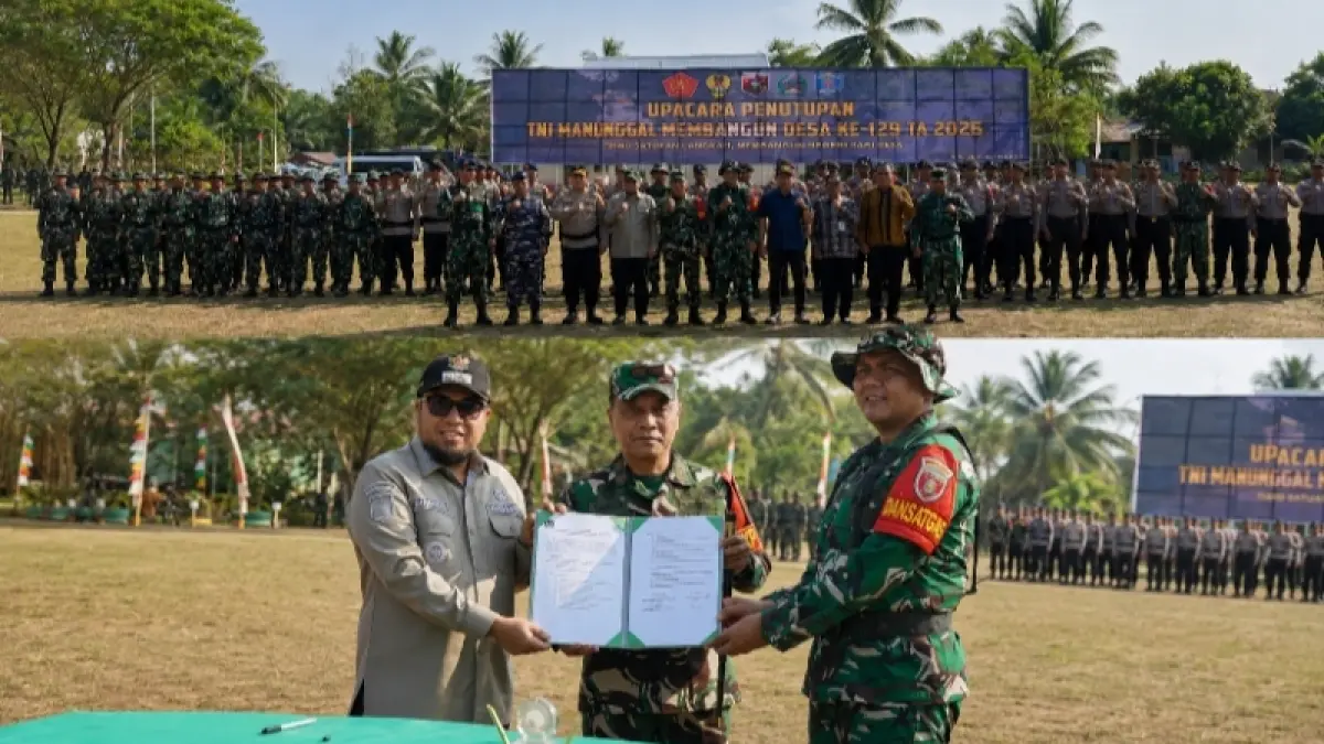 Program TNI Manunggal Membangun Desa (TMMD) ke-129 Kodim 0904/Paser di Desa Biu Kecamatan Muara Samu resmi ditutup oleh Danrem 091/Aji Surya Natakesuma (ASN) Brigjen TNI Anggara Sitompul, Kamis (13/8/2026).&nbsp;(Foto Najib)