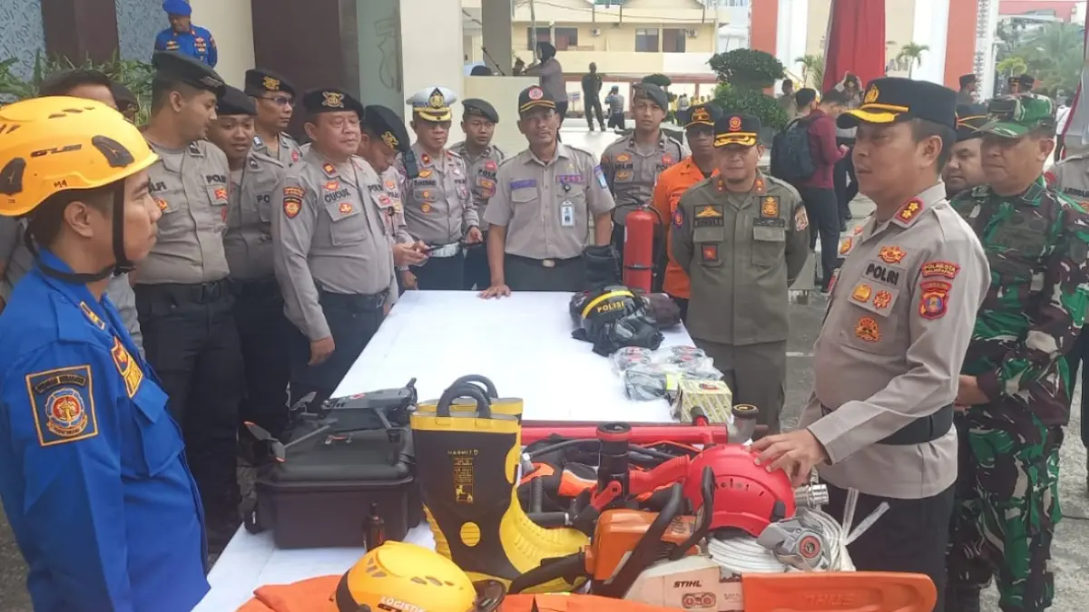 SIAGA: Selain personel, peralatan pendukung juga disiapkan menunjang antisipasi dan pencegahan karhutla.