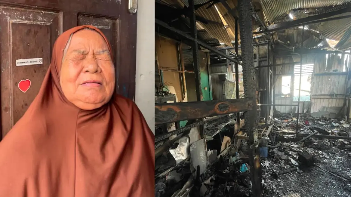 Lansia di Gunung Sari Ilir Balikpapan yang kehilangan rumah karena terbakar. (FOTO M TAUFIK/KP)