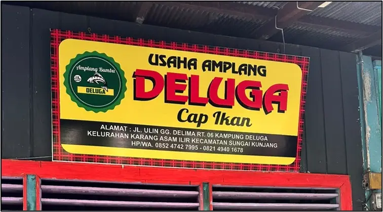 Papan nama UMKM Amplang Deluga di Kelurahan Karang Asam Ilir, Samarinda, yang telah menjalankan usaha sejak 2021. (Foto: Istimewa)