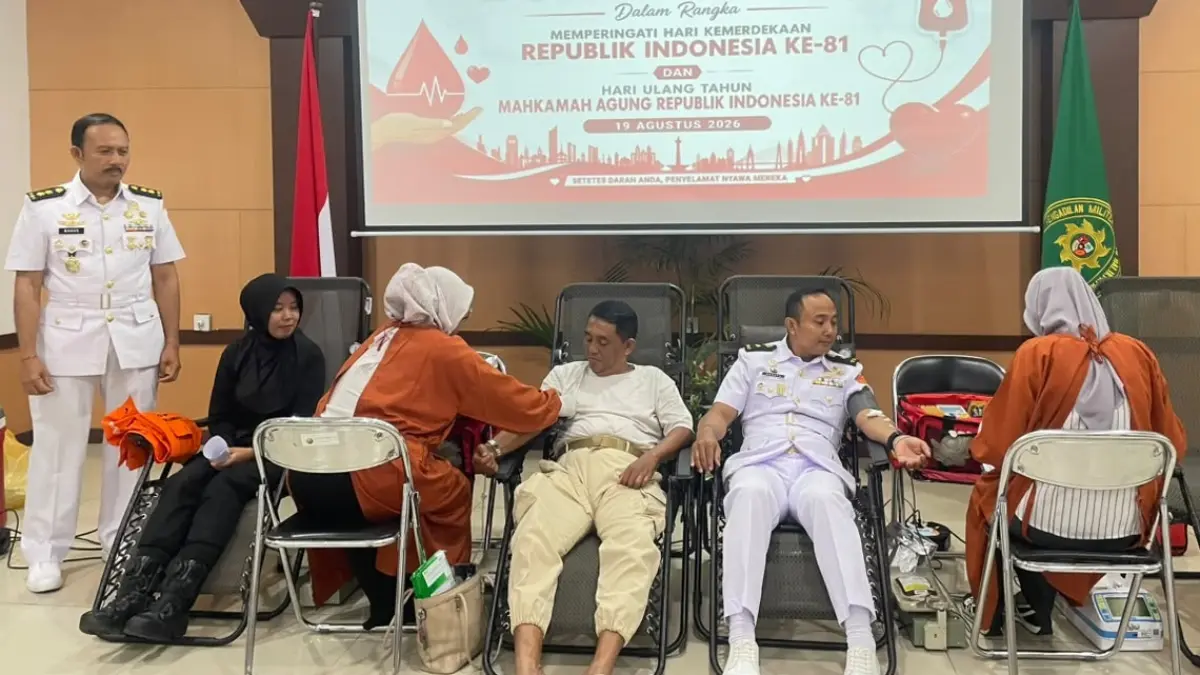 Pengadilan Militer IV-16 Balikpapan menggelar donor darah. (FOTO M TAUFIK/KP)
