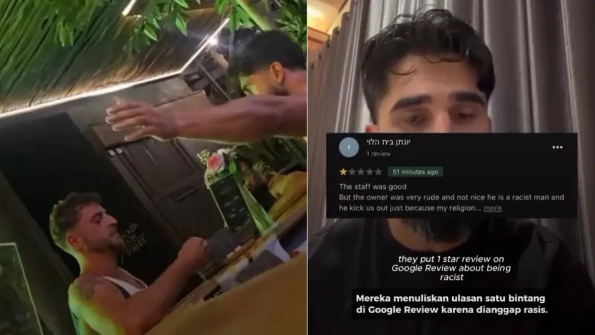 WNA Israel yang mengaku sebagai Pasukan Pertahanan Israel (IDF) (kiri) diusir pemilik gym di Ubud, Bali, karena berperilaku kasar. (tangkapan layar/inilah.com)