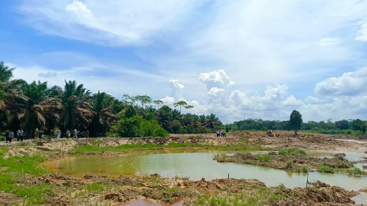 Kolam retensi Pampang Samarinda yang difungsikan menampung limpasan air dari wilayah Kutai Kartanegara. (HAFIZ/KP)