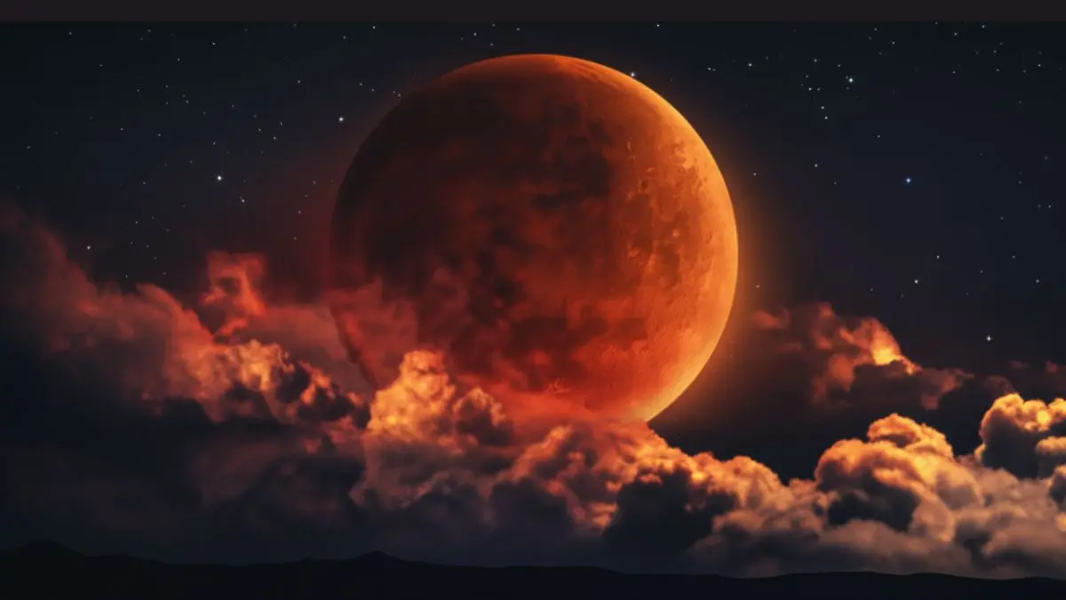 Ilustrasi gerhana bulan.