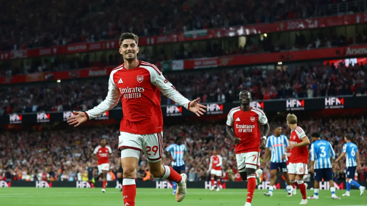 Kai Havertz mencetak gol bagi kemenangan Arsenal atas Conventry City. (Foto: Arsenal News)