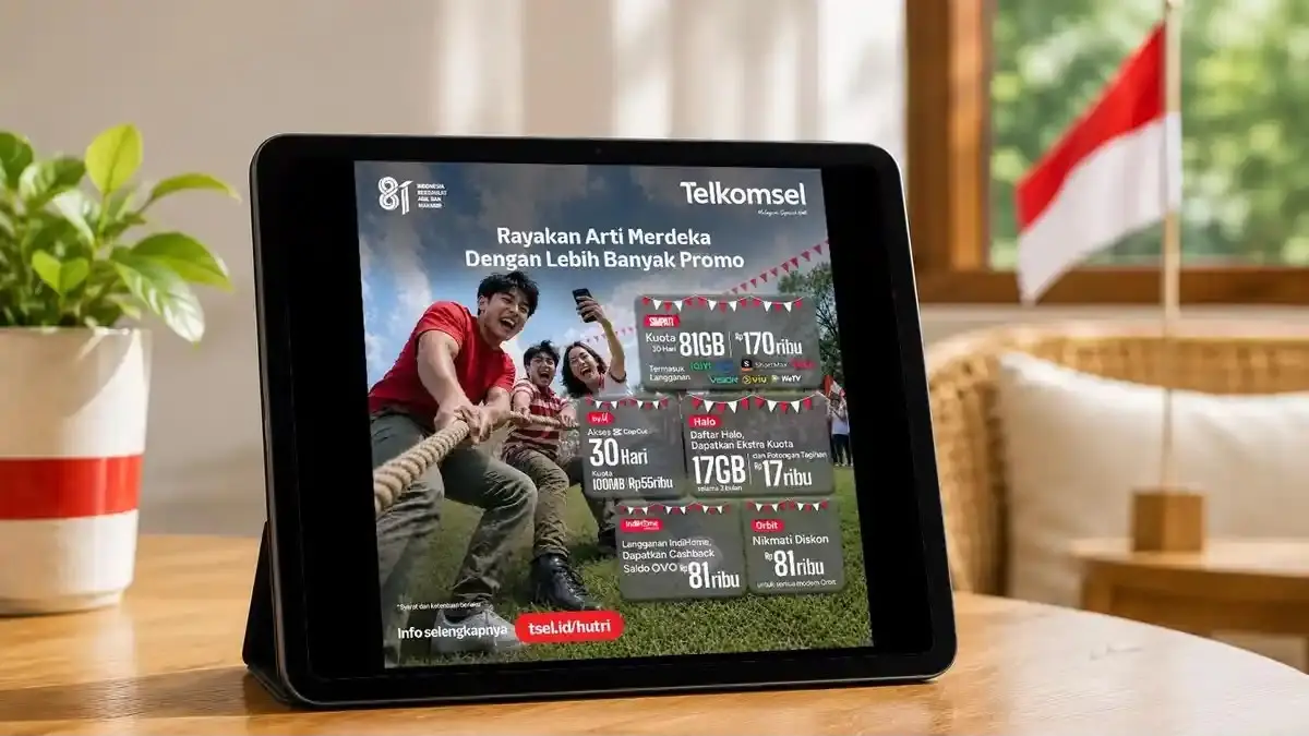 SPESIAL MOMEN KEMERDEKAAN: Melalui beragam promo spesial, perusahaan mengajak pelanggan turut merayakan kemerdekaan dengan menikmati kemudahan dan nilai tambah dari Telkomsel.