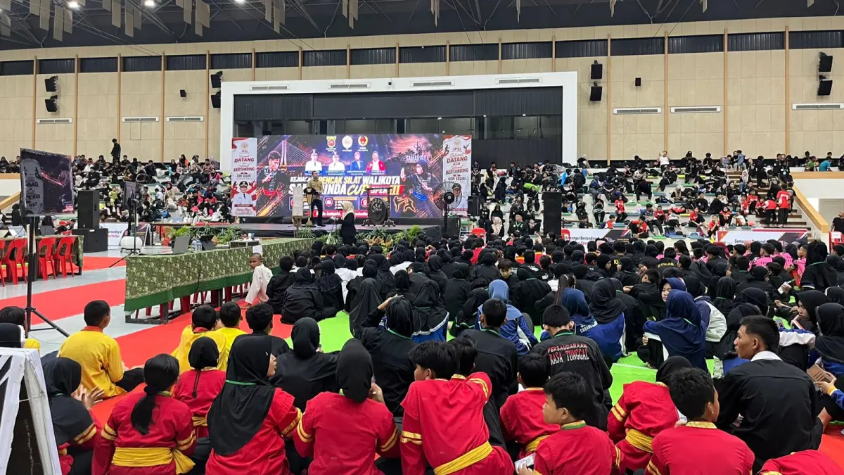 ANTUSIAS: Sebanyak 850 atlet dari lima kabupaten/kota di Kaltim ambil bagian dalam Kejuaraan Pencak Silat Walikota Samarinda Cup Open 2026 di GOR Segiri Samarinda, 26–29 Agustus. (Nasya Rahaya/KP)
