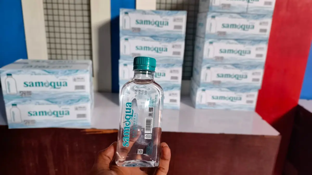 MASIH NORMAL: Intrusi air laut yang masuk ke Sungai Mahakam belum berdampak terhadap produksi AMDK Samaqua Samarinda.