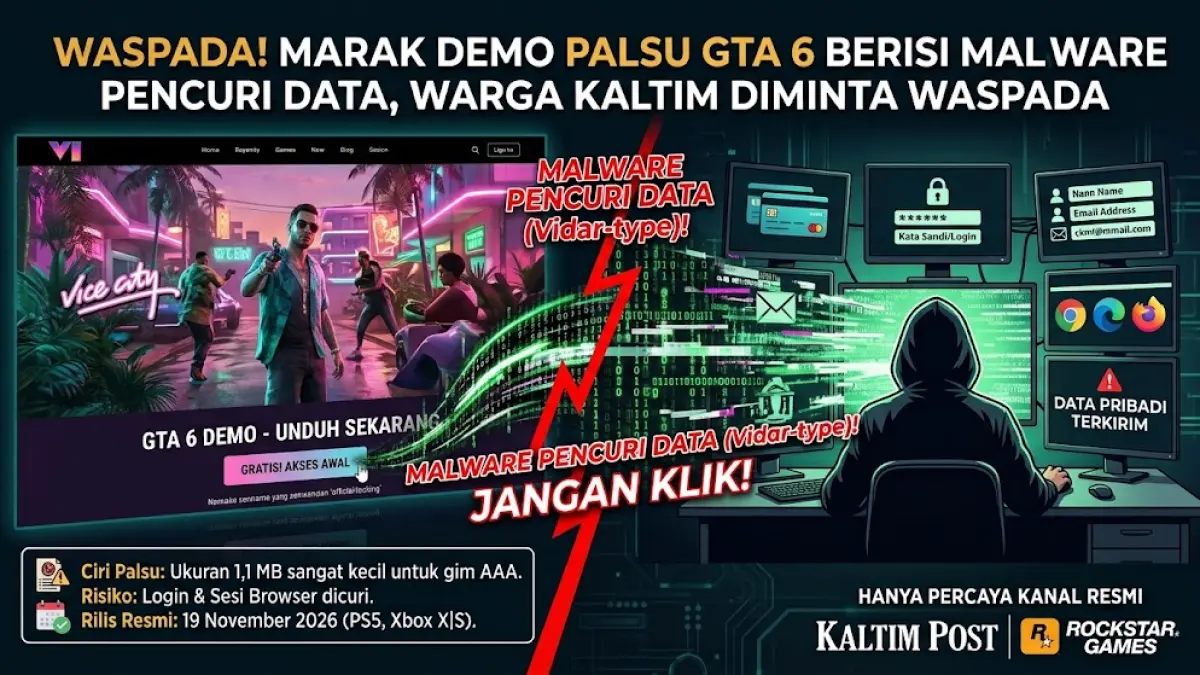 Ilustrasi jangan sembarang klik unduh karena berisi malware pencuri data.(generate ai)

&nbsp;