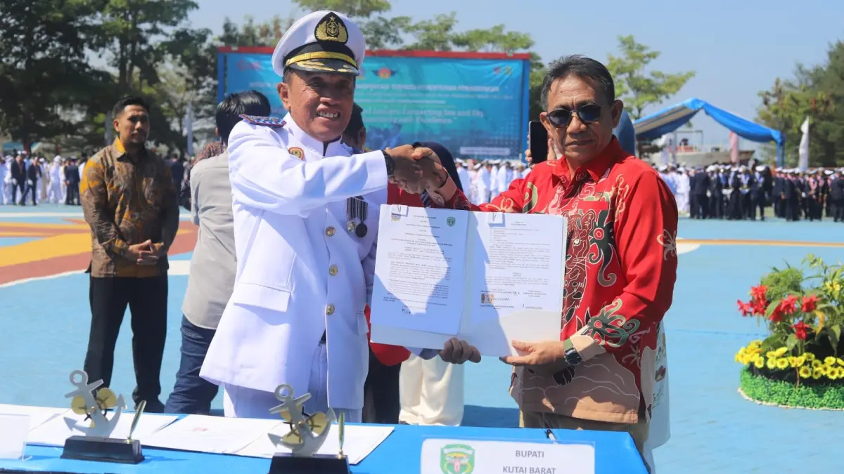 Penandatanganan MOU Pemkab Kubar dengan BPSDMP di Makassar.&nbsp;