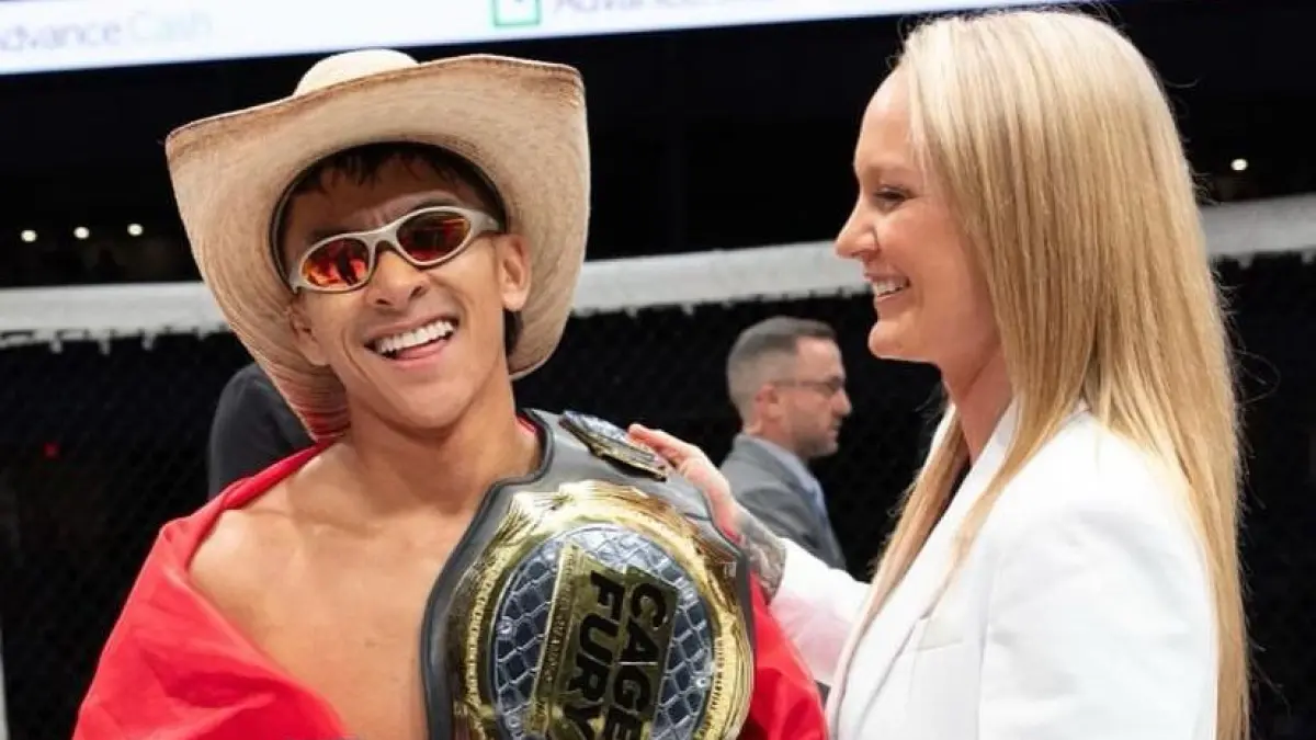 The IndoNinja alias Bilal Hasan mengalahkan Nilson Rojas melalui knockout (KO) di pertarungan kelas flyweight di Shanghai, China, Sabtu (29/8/2026). (radarmalioboro)