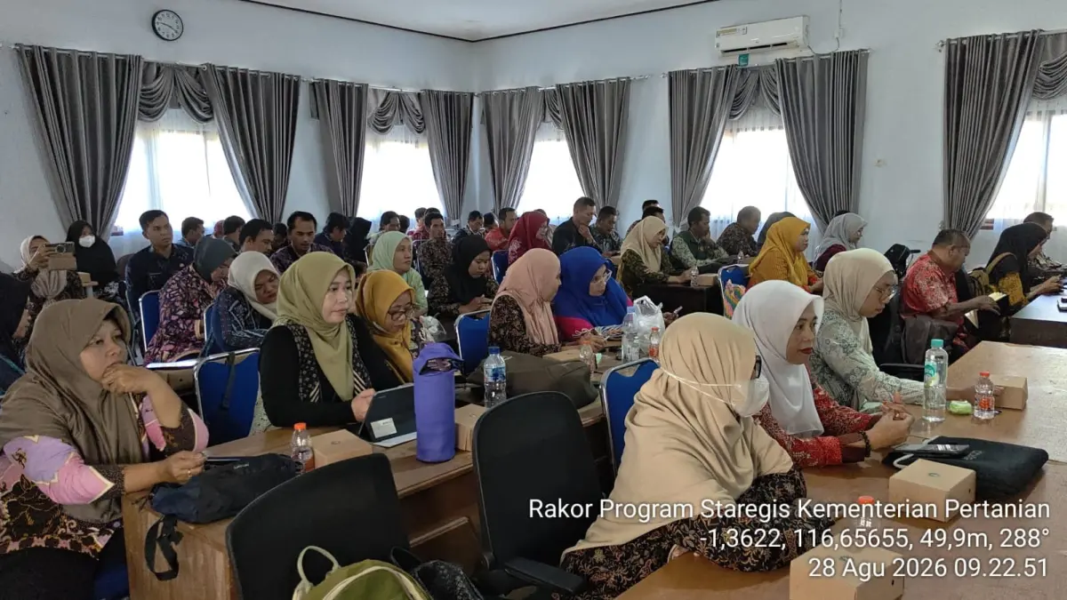 Distan PPU mengumpulkan seluruh PPL dalam Rakor Optimalisasi Penanganan Dampak El Nino, Jumat (28/8/2026).