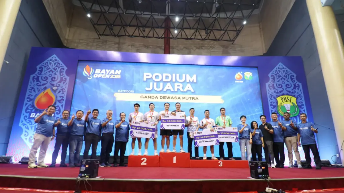 PODIUM JUARA: Sirnas C Bayan Open 2026 tak hanya memberi dampak terhadap pembinaan olahraga, namun hingga aktivitas ekonomi lokal. (ANGGI PRADITHA/KP)