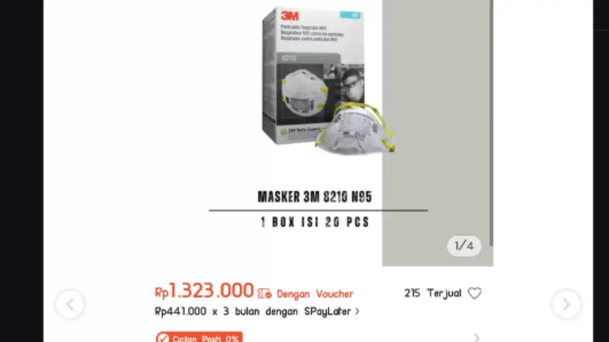 Harga masker N95 meroket tajam.