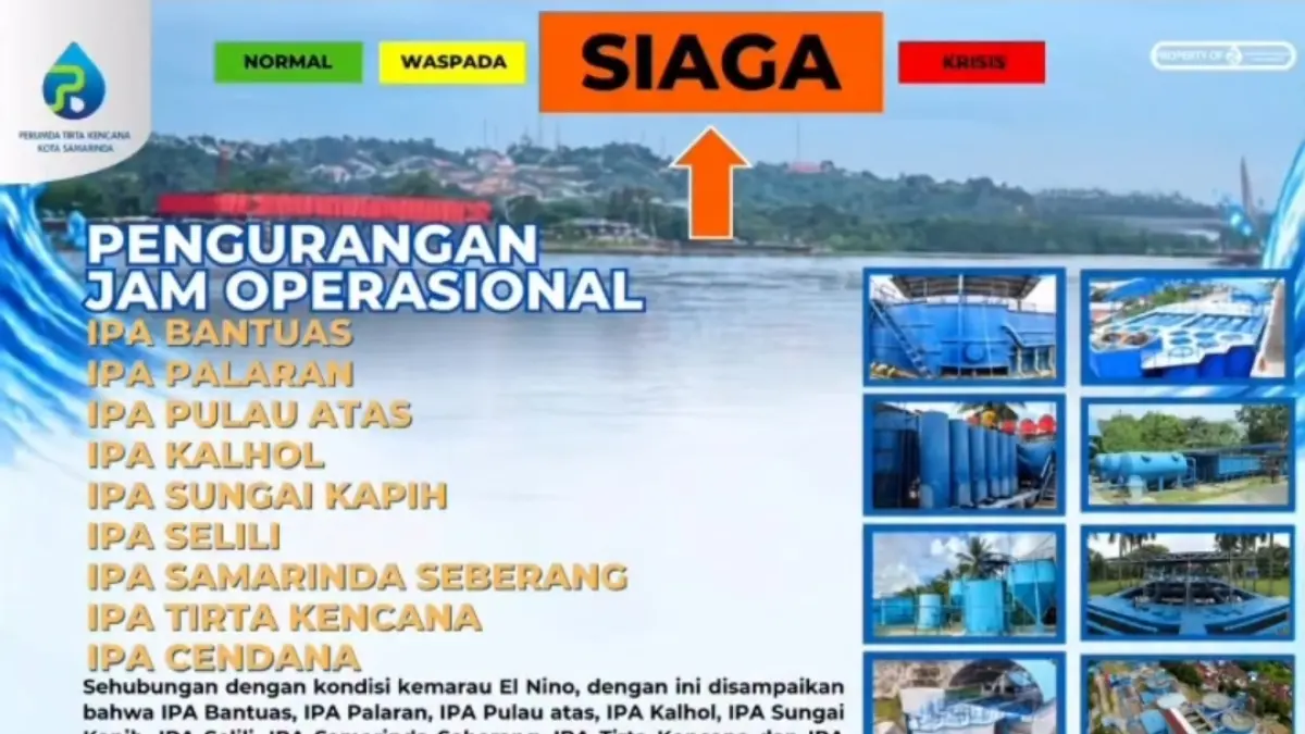 TERJADI PENINGKATAN: Perumdam Tirta Kencana Samarinda mengumumkan terkait kondisi intrusi air laut yang mengganggu pelayanan air bersih. (IG)