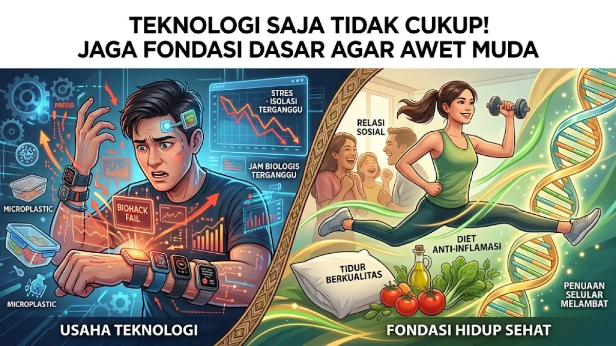 Ilustrasi bagaimana bisa awet muda.(generate ai)