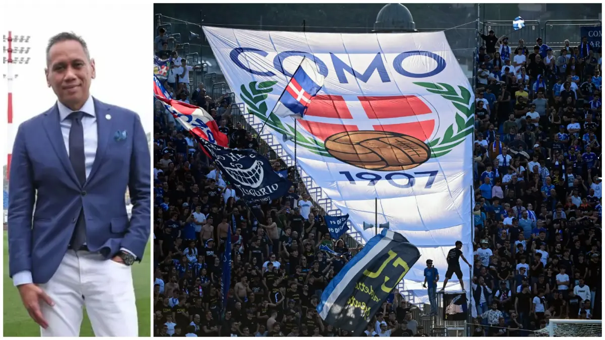 Mirwan Suwarso, Presiden Como 1907, merelakan kursi VIP untuk suporter tertua saat debut klub di Liga Champions.