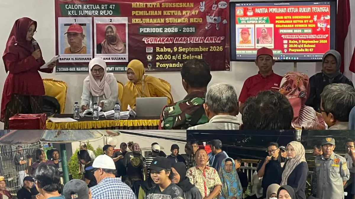 Pemilihan Ketua RT 47 Sumber Rejo Meriah. (FOTO M TAUFIK/KP)
