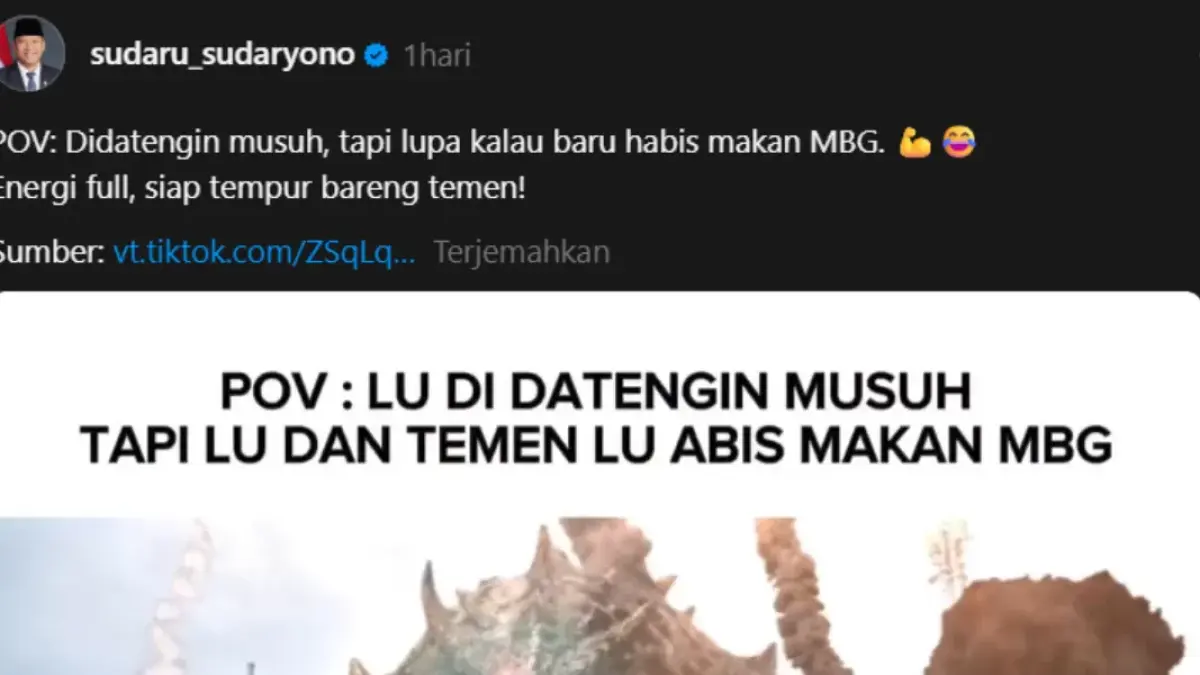 Unggahan video MBG Sudaryono. 