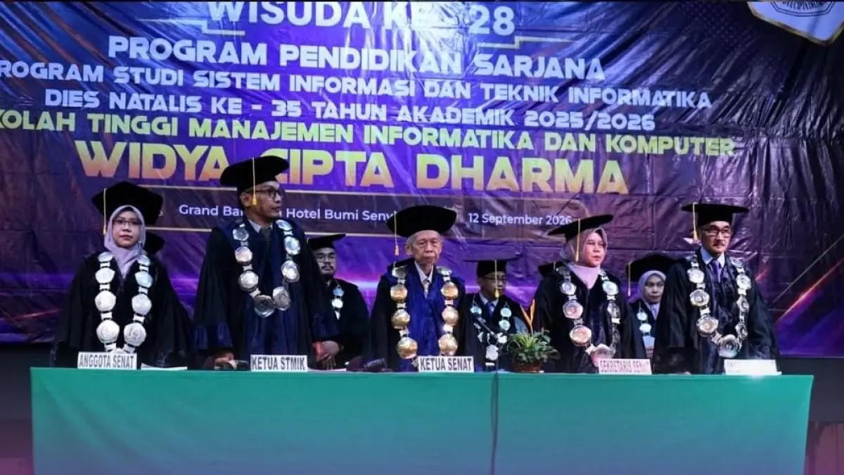 STMIK WICIDA mewisuda 169 lulusan pada Wisuda ke-28 di Grand Bumi Senyiur Hotel Samarinda, Sabtu (12/9), sebagai bekal memasuki dunia kerja. (IST)