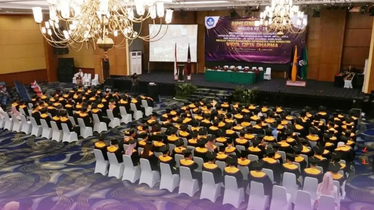 Wisudawan STMIK WICIDA mengikuti prosesi Wisuda ke-28 di Samarinda, Sabtu (12/9), setelah menuntaskan studi Sistem Informasi dan Teknik Informatika. (IST)
