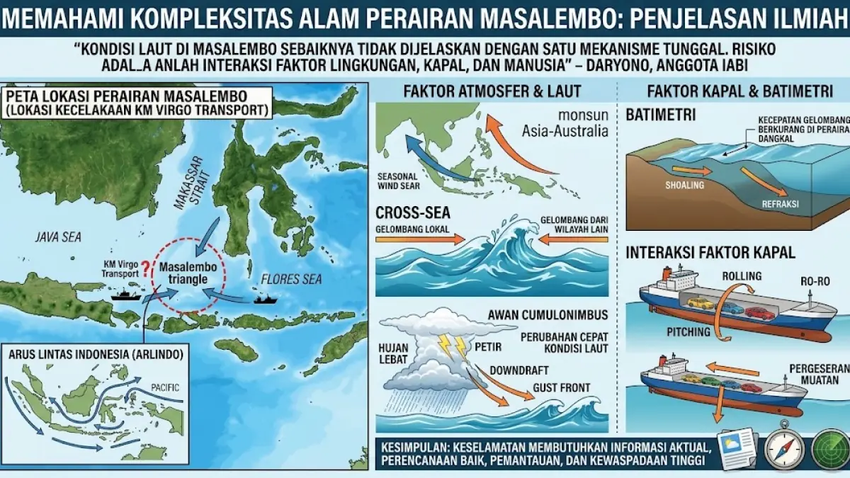 Ilustrasi Masalembo yang disebut-sebut sebagai "Segitiga Bermuda Indonesia".(generate ai)