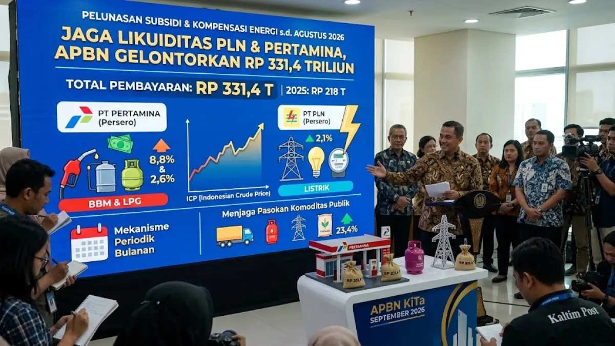 Ilustrasi pemerintah telah menggelontorkan anggaran Rp 331,4 triliun untuk PT Pertamina (Persero) dan PT PLN (Persero).(generate ai)