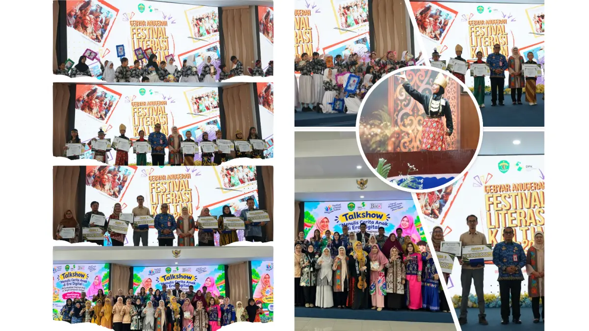 Puncak Gebyar Anugerah Festival Literasi Kaltim 2026 digelar DPK Kaltim di Gedung Olah Bebaya, Samarinda, Kamis (17/9/2026). (IST)