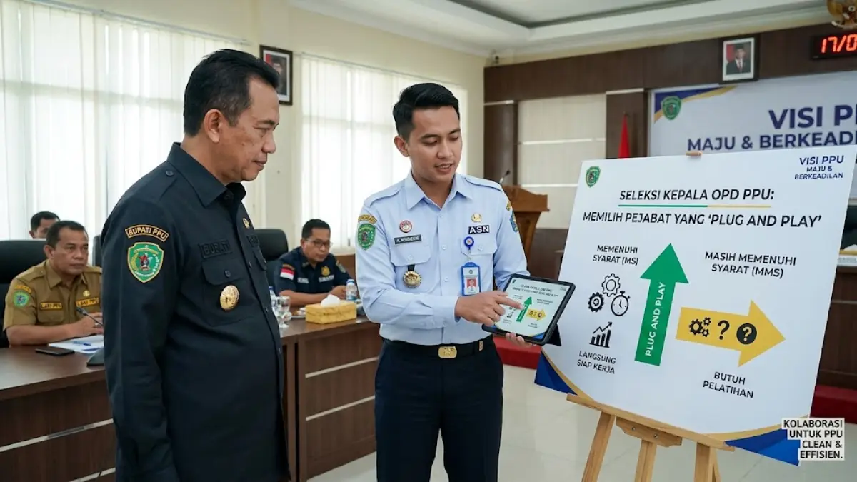 Ilustrasi seleksi kepala OPD PPU melalui open bidding.(generate ai)