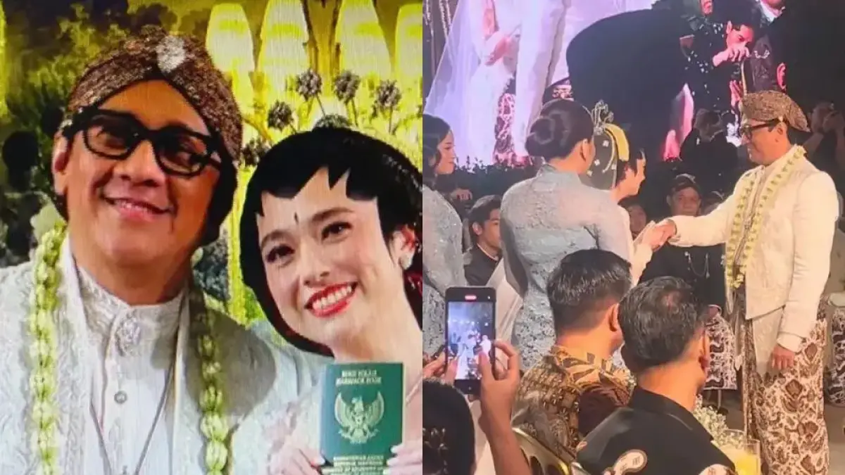 Potret Andre Taulany dan Amanda Rigby menikah hari ini.