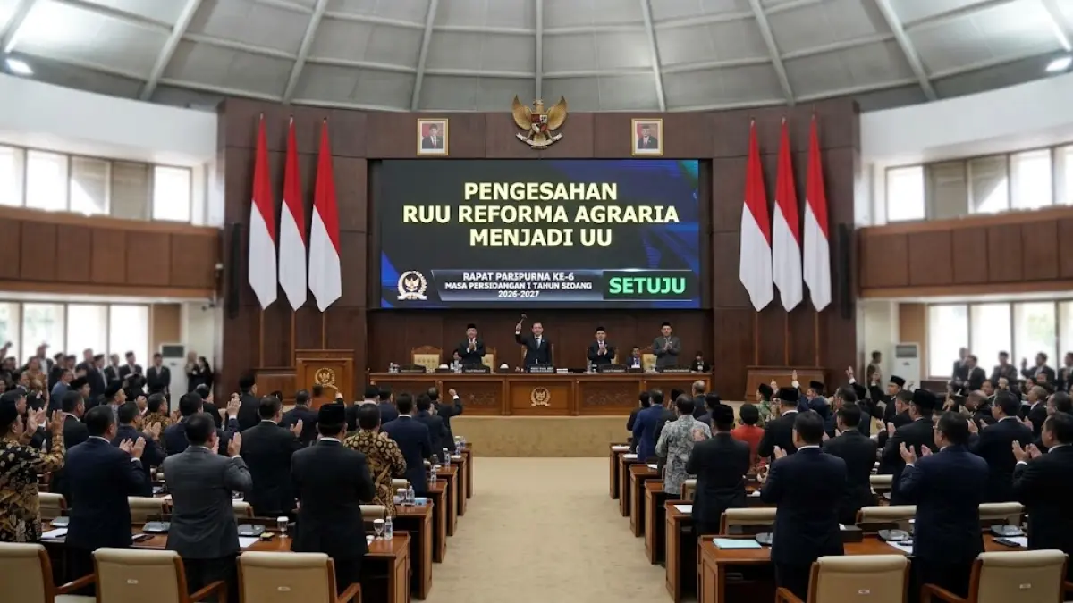 Ilustrasi DPR RI saat mengesahkan RUU Reforma Agraria menjadi UU.(generate ai)