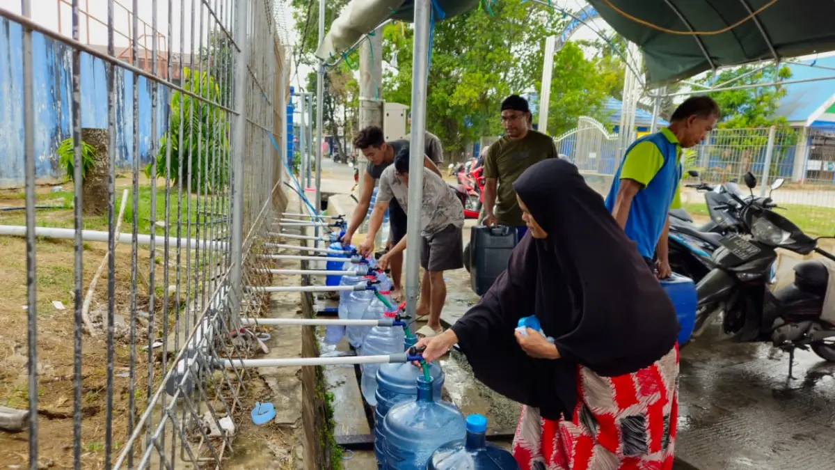 Perumda Tirta Kencana mengurangi jam operasional lima IPA akibat intrusi air laut di Sungai Mahakam. (HAFIZ/KP)