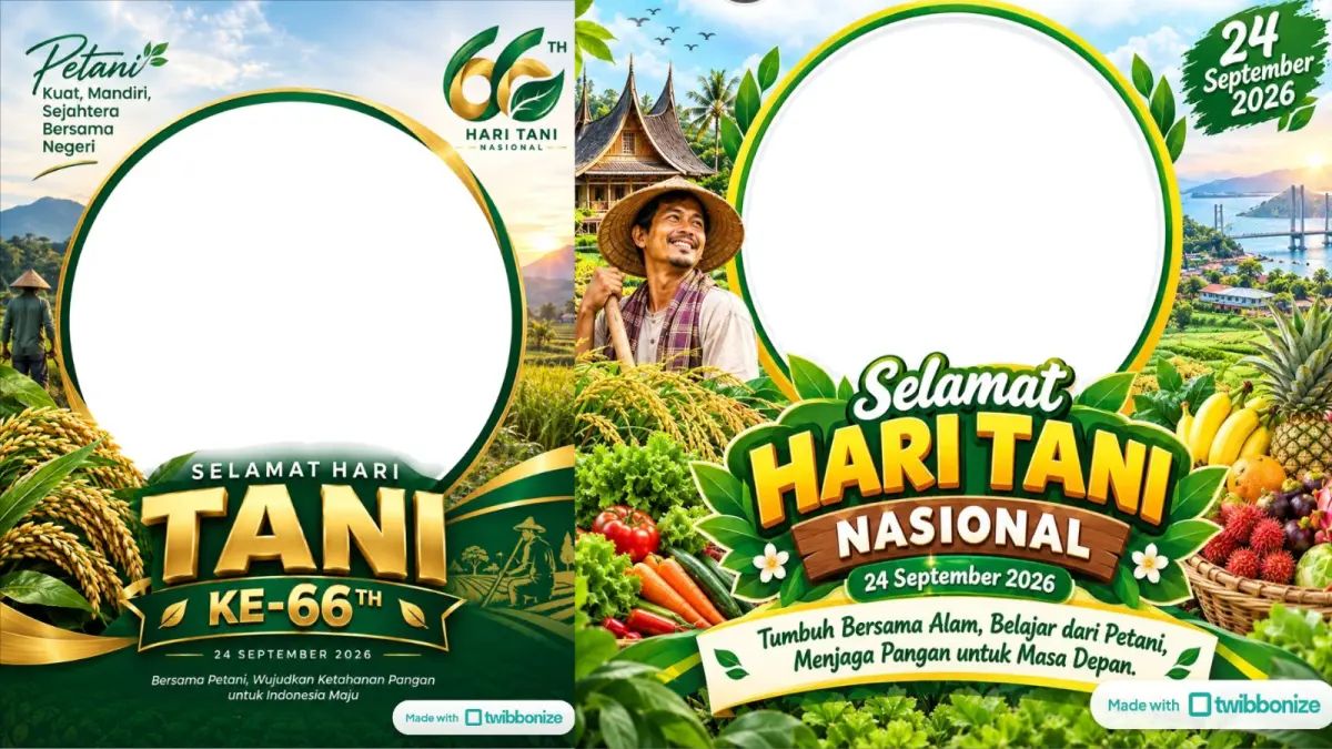 Kolase Twibbon Hari Tani Nasional 2026. (twibbonize.com)