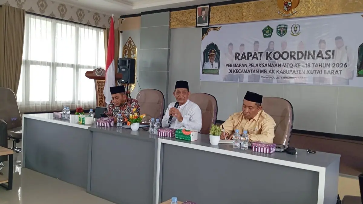 RAKOR: Gelaran Rakor Persiapan Musabaqah Tilawatil Qur’an (MTQ) ke-18 Tahun 2026 di Kecamatan Melak, Jumat (25/9/2026).