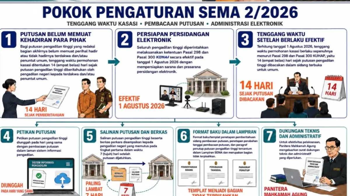 Surat Edaran Mahkamah Agung (SEMA) Nomor 2 Tahun 2026 secara daring kepada seluruh Pengadilan Negeri (PN) di wilayah hukum Kaltim.