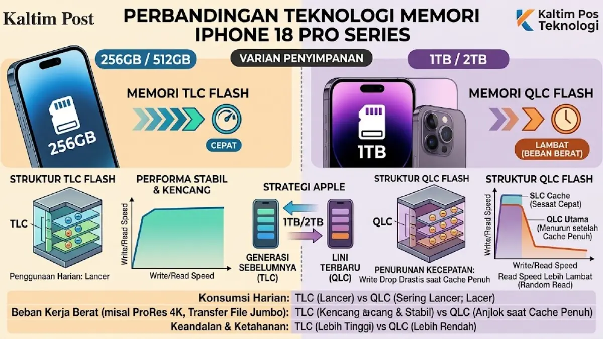 Ilustrasi perbandingan iPhone 18 Pro Series.(generate i)