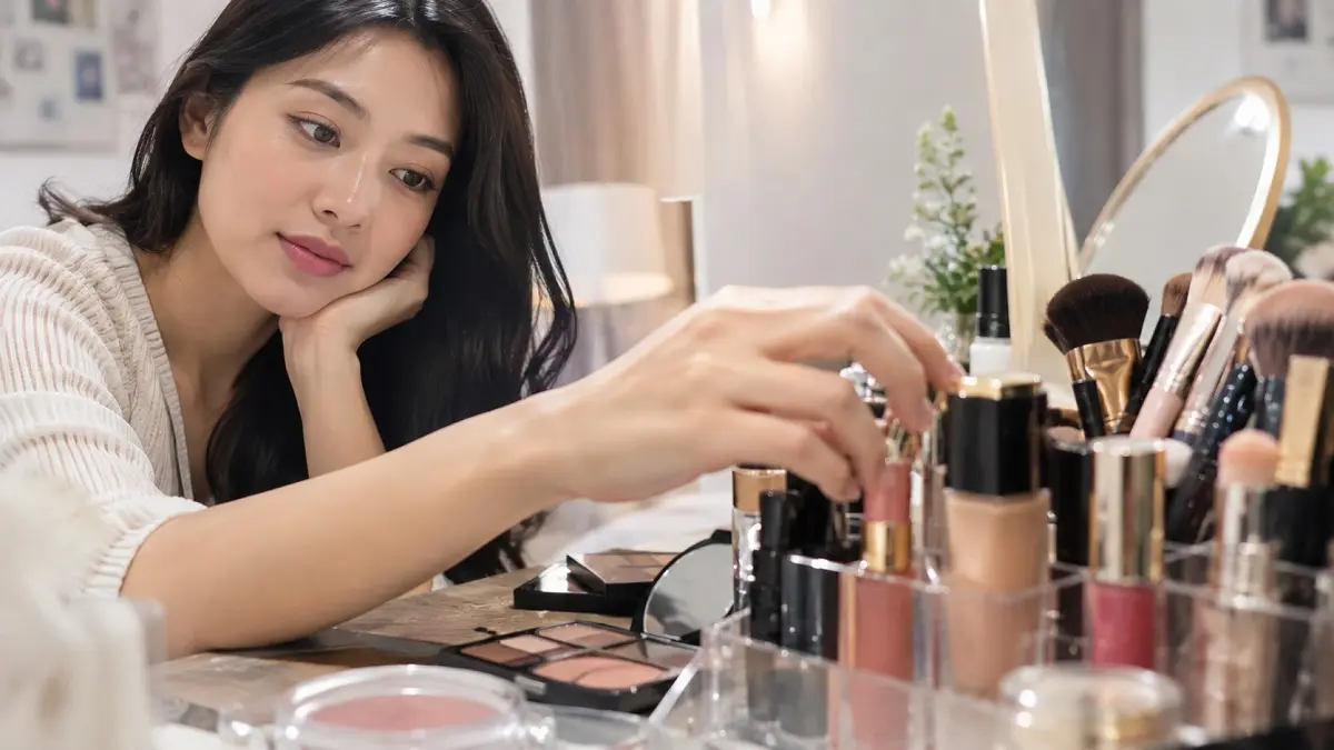 Ilustrasi. Makeup lama perlu diperiksa masa pakai dan kondisinya sebelum digunakan kembali. (Open AI)