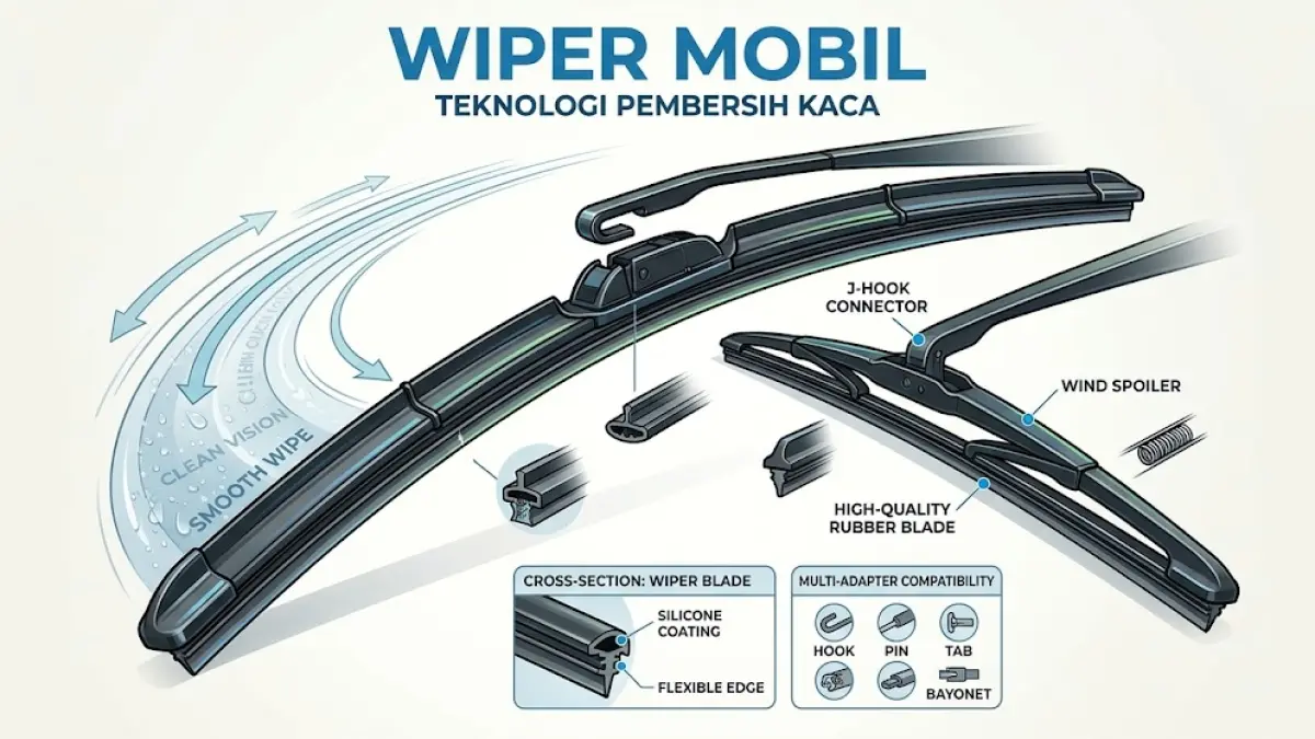 Ilustrasi wiper mobil.(generate ai)