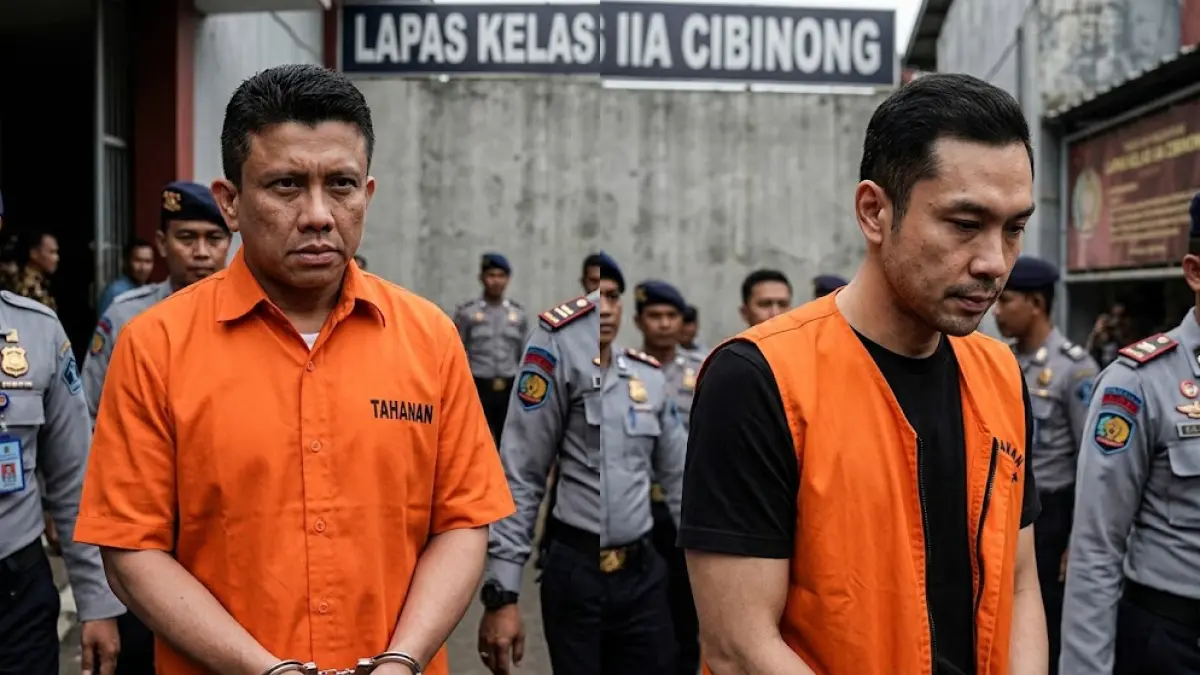 Ilustrasi Ferdy Sambo dan Harvey Moeis menghuni Lapas Kelas IIA Cibinong.(generate ai)