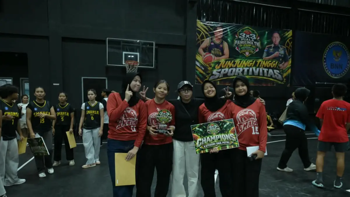 KAMPIUN: Smaga Putri berhasil menjuarai turnamen 3x3 Piala Panglima TNI.